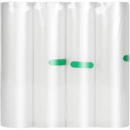 Tyhjiöpakkauspussirullat, 4 kpl BPA-vapaita kestäviä kaupallisen luokan elintarvikkeiden säilytyspusseja