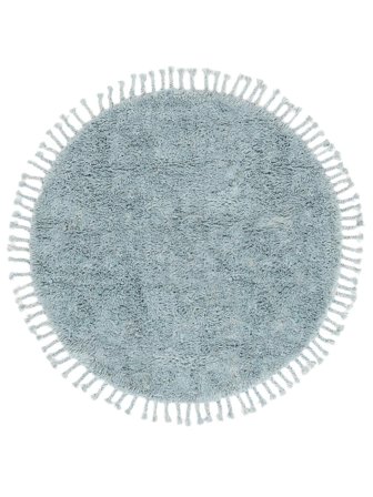 Tapis Shaggy De Laine Mela Shaggy Bleu Rond Petit Oeko-Tex