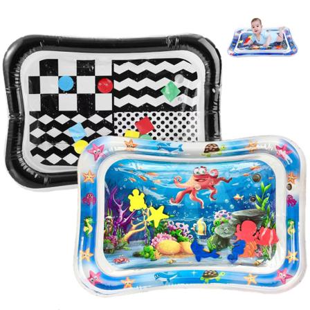2-pack baby mage vattenmatta, uppblåsbar vattenlekmatta leksak för spädbarn, nyfödda, småbarn 3-24 månader flickor och pojkar B