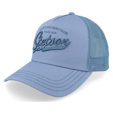 Stetson - Blå trucker Caps - American Heritage Classic Dusty Blue A-Frame Trucker @ Hatstore