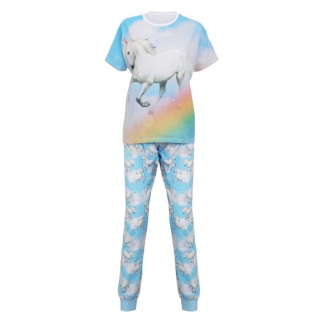 Julbutik Dame/Dame Unicorn Pyjamas Lyseblå Uni