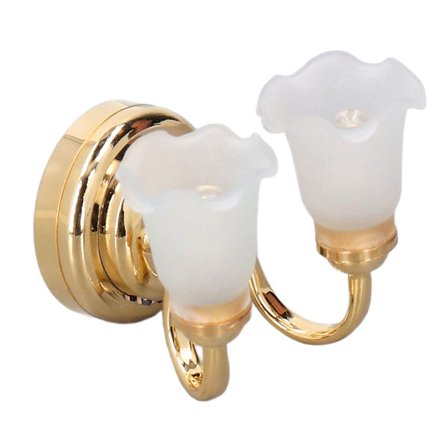 Dukkehus bordlampe tulipan design batteridrevet robust metal plastik dukkehus miniature lampe til 1:12 skala dekoration