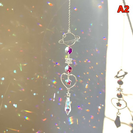 Vedhæng Have Suncatcher Vindklokker Rainbow Prism Crystal Cha