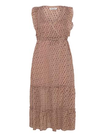 Samoll Midi Dress Sl Knälång Klänning Beige Lollys Laundry