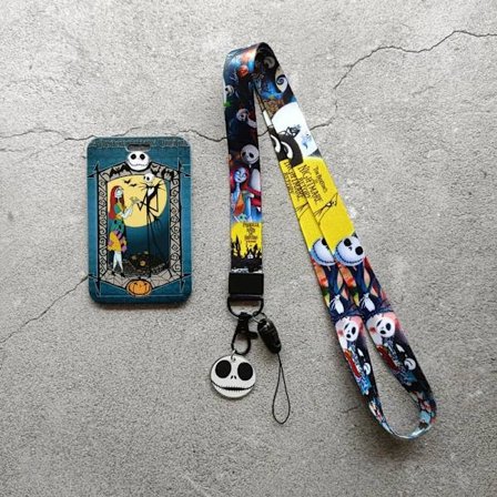 The Nightmare Before Christmas ID-kort Holder Tegneserie Jack Skellington Sally Print Bus Case med Strop