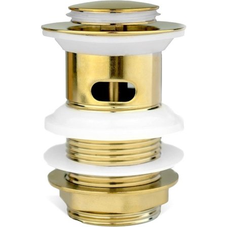 Ersättningsavlopp för handfat med guldspår | Premium mässingsflip