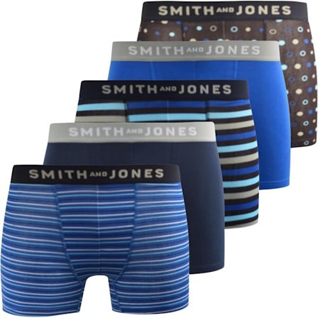 Smith & Jones Lathan Herrkalsonger med Blandade Mönster (5-pack)