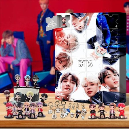 2025 Julkalender med BTS-figurer och dekorationer - 24 dagars adventskalender [YJD]