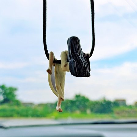 Bildekoration tilbehør sjov bilhængende kvindelig spøgelses spejlhængende bil bakspejl lufthængende