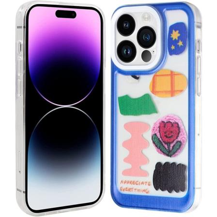 Gjennomsiktig iPhone 14 Pro Max-deksel, ikke-gulnende telefondeksel for iPhone 14 Pro Max 2022 (6,7 tommer), blå