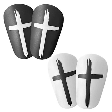 Pairs Mini Jalkapallosäärisuojat, Mustavalkoiset Ristikkäiset Säärisuojat Extra Mini Säärisuojat Suojavarusteet Säärisuojat Teini-ikäisille Aikuisille