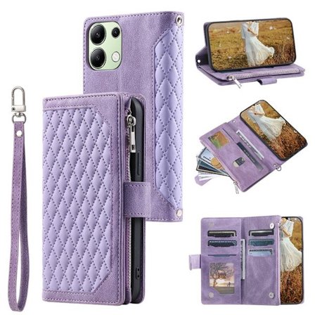 Til Samsung Galaxy A17 5G / A26 5G Zipper Wallet Case Rhombus Telefoncover