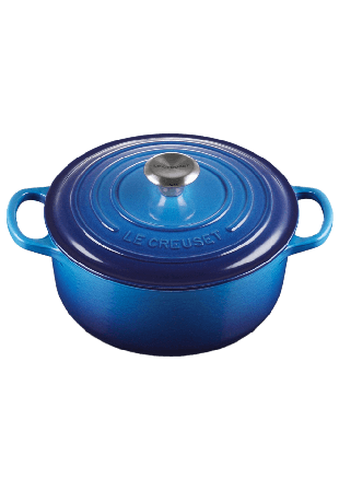 Le Creuset Signature Gjutjärn Rund Gryta 20cm Azure 2,4L Gjutjärnsgrytor Unisex Blå 20 CM