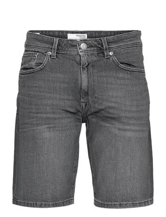 Slhalex 21408 M.grey St Shorts U Jeansshorts Denimshorts Grå Selected Homme