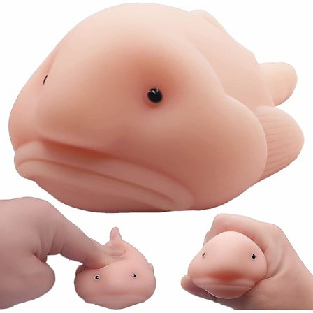 Træk, stræk og klem stress blob fisk legetøj, sensorisk fisk ansigt følelser, sød angst lindring legetøj, stress reduktion angst lindring