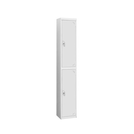 Wet area locker, 2 doors, 1800x300x300 mm, grey