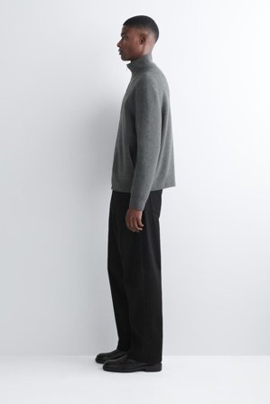 COS Homme Veste De Survêtement Zippée En Laine Mérinos in Gris