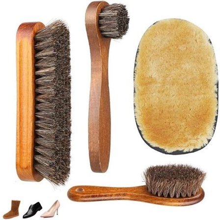 Sko Pleie - Skobørster - Skorensbørster - 4-delt Sett