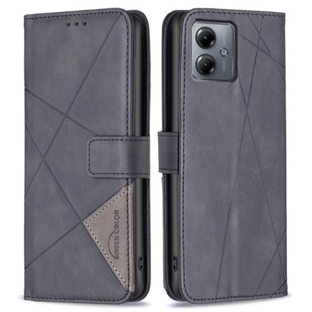 Motorola Moto G14 BINFEN COLOR Embossed Plånboksfodral - Svart Svart