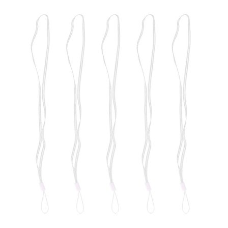 5 stk. nakkestropper, dekorative hengende tau for mobiltelefon, for arbeid, bryst, skole, merke-ID (hvit)(h})