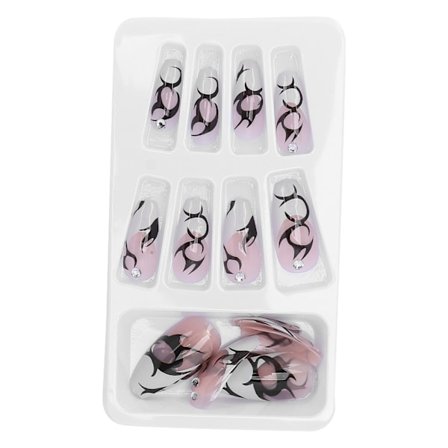 24 st falska nagelspetsar set avtagbara fashionabla full cover press on naglar