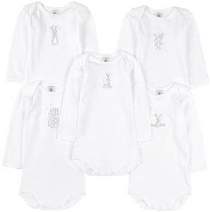 Kids - Petit Bateau 5-Pack White Baby Body 12 Months - All in ones - 12 months - White