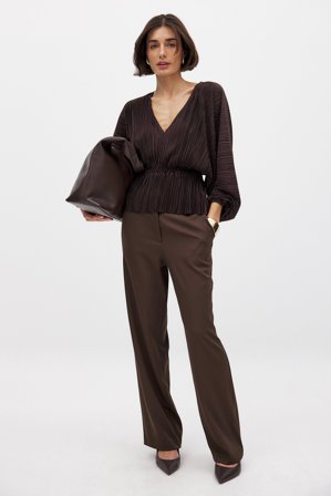 NA-KD Haut ample plissé - - Brun - M (EU 38-40)