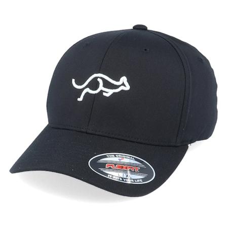 Iconic - Svart flexfit Keps - 3D Hasty Kangaroo Black Flexfit @ Hatstore