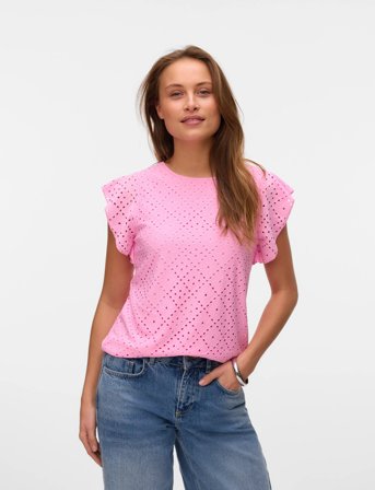 Vero Moda Vmtassa Sl Frill Top Noos - Pink - XS
