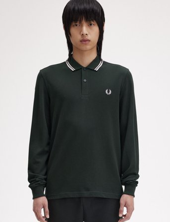 Fred Perry Ls Twin Tipped Fp Shirt - Khaki green - XXL