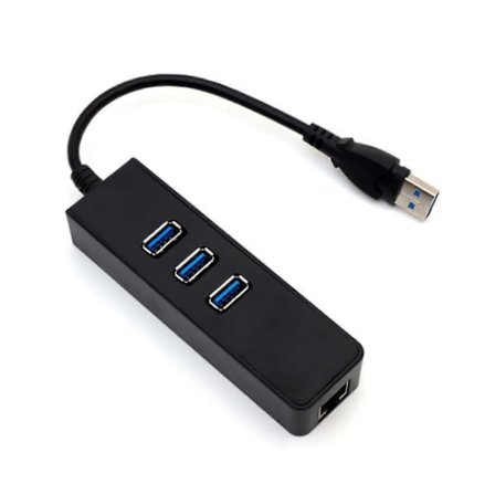 USB 3.0 til Gigabit Ethernet Adapter med Triple USB-porte til Laptop og Desktop