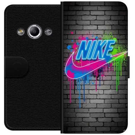 Yhteensopiva Lompakkokotelo Samsung Galaxy Xcover 3 Neonvärikkäänkatutaiteen logo pirteää graffitiä sinisellä, vaaleanpunaisella ja vihreällä