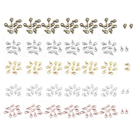 250 st hummerlås i zinklegering 12 mm silverguld roséguld vit antik brons hummerklolås för gör-det-själv