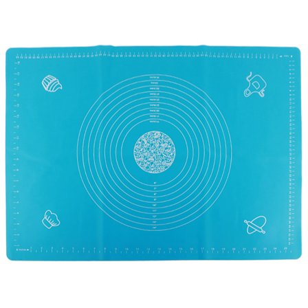 Ikke-klebende silikon deigmatte med skalaer - Baketilbehør (Blå, 50x70cm)