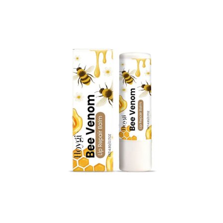 Leppepomade med bie-gift, organisk leppefuktighetskrem hydrerende for tørre og sprukne lepper med kollagen, langvarig fuktighetsgivende daglig 