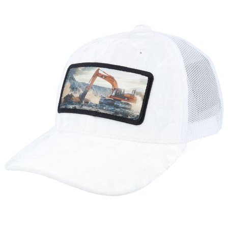 Calza Pennello - Vit trucker Keps - Kids Excavator Velvet White Trucker @ Hatstore