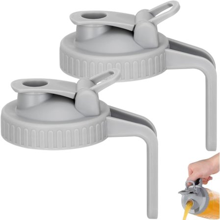 Mason-purkin kaatonokka-kansi leveäsuisille Mason-purkeille, ilmatiivis Mason-purkin kannu käännettävällä korkilla ja kahvalla, vuototiivis ja kestävä