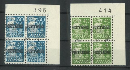 Danmark - AFA 24-25 postfærge stemplet 4-blok