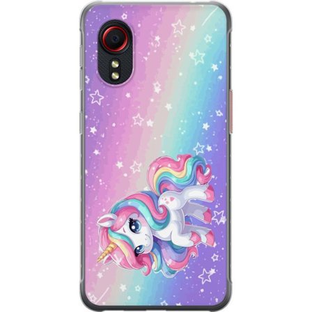 Kompatibelt Mobildeksel til Samsung Galaxy Xcover 5 Stitch i polaroidrammer med blå pastelltoner og søte uttrykk i collage med hjerter