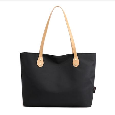 Stor Tote Taske til Kvinder med Lynlås, Vandtæt Nylon, Strand Tote Taske, Indkøbspose til Dame Piger, Skole, Arbejde, Shopping Daglig Brug