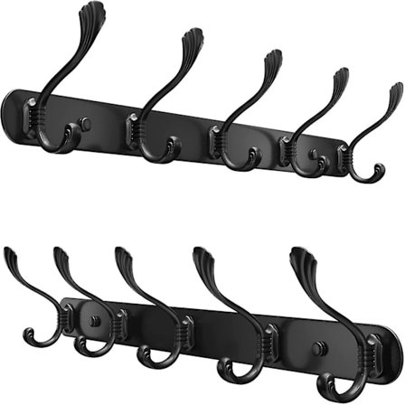 Kraftige kleskroker for veggmontering i rustfritt stål