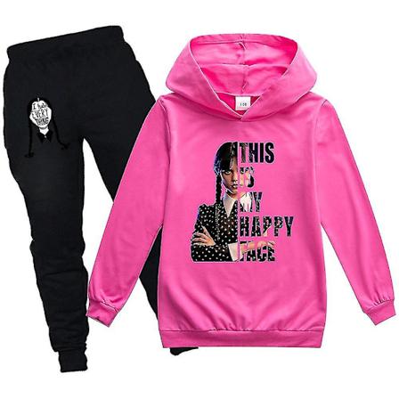 Wednesday Family Hoodie Barn Unisex Pakke Addams Sweatshirt Tøj V1 k rød 130cm red