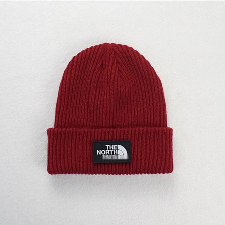 The North Face Unisex-Vuxen TNF Logo Box Cuffed Beanie (Burgundy)