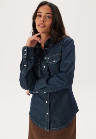 TOMMY JEANS-Regular Fit Ls Shirt Dark Blue-M