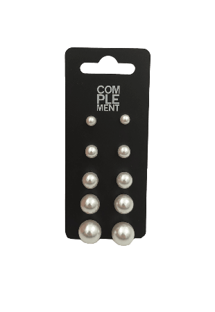 Complement 5 Pärlor På Karta Örhängen Dam Vit