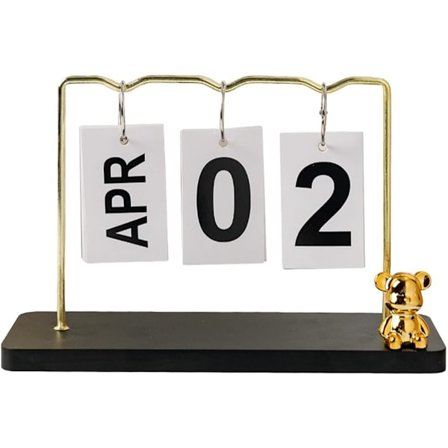 2026 Evighetskalender för Skrivbord - Vintage Stående Blädderkalender - Estetisk Hemmakontorsinredning - Kompatibel med Julfestsdekorationer