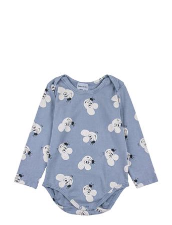 Baby Mouse All Over Body Bodies Long-sleeved Blå Bobo Choses*Betinget Tilbud