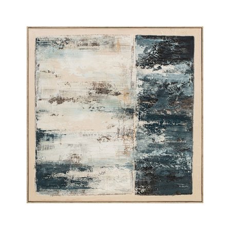 Mustameri-taulu kankaalle kehyksillä, 80x80 cm, Beige/Musta