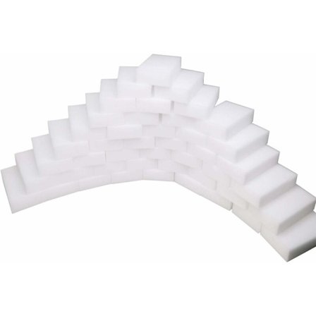 Sæt med 50 rengøringssvampe ideelle til alle typer snavs og urenheder i køkkenet, badeværelset, møbler, døre, computertilbehør. (10 x 6 2 cm