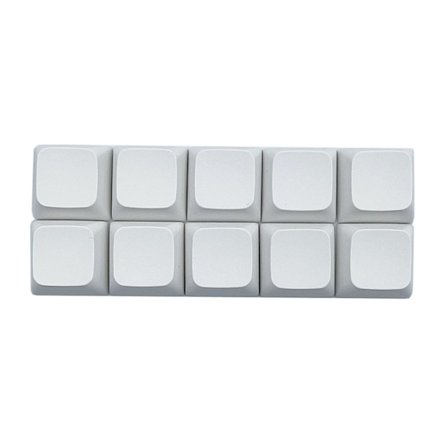 10 st XDA Profil 1U 1X Ej Graverad PBT Blank Tangent för Mekaniskt Tangentbord